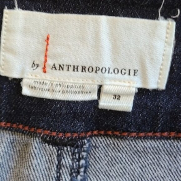 by ANTHROPOLOGIE THE COLETTE CROPPED WIDE-LEG PANTS HIGH RISE SILK DENIM sz 32 - Picture 6 of 7